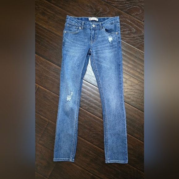 Girls Levis Denim Blue Jeans 711 Skinny 14 Regular - Picture 1 of 7